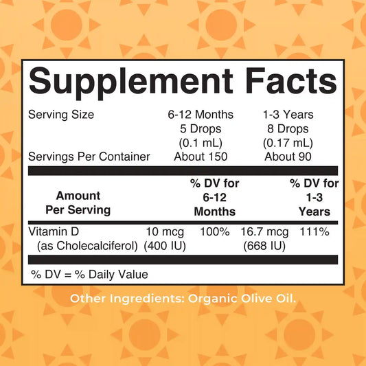 Infant & Toddler Vitamin D3 Organic Liquid Drops