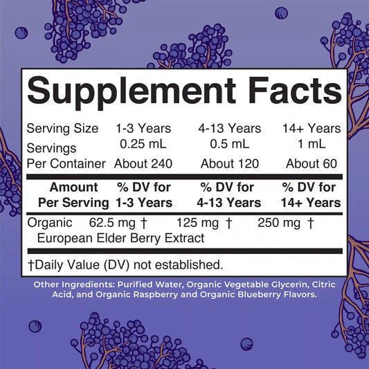 Organic Elderberry Extra Strength Liquid Drops