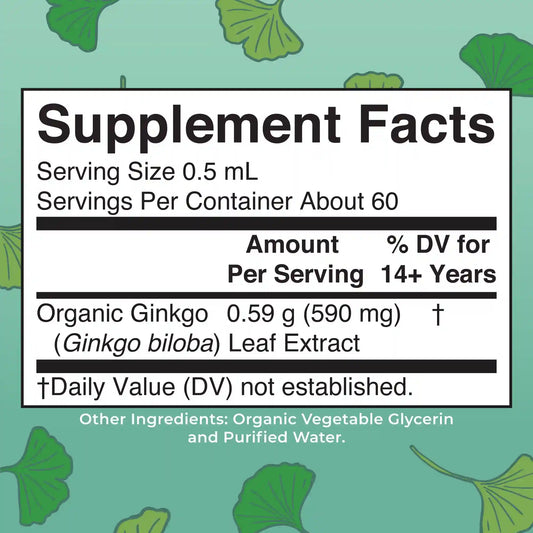 Organic Ginkgo Leaf Liquid Drops