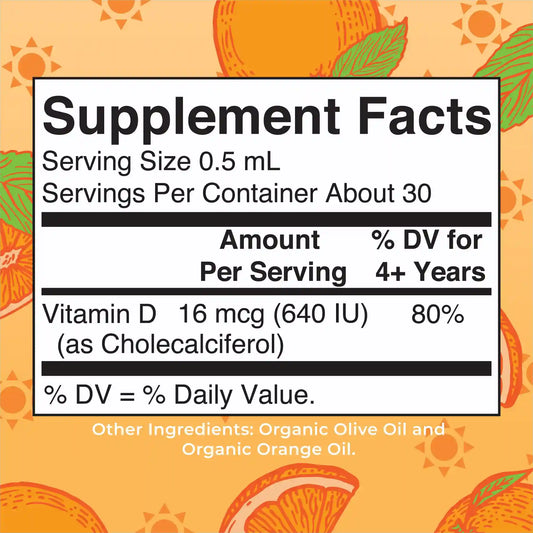 Organic Kids Vitamin D3 Liquid Drops